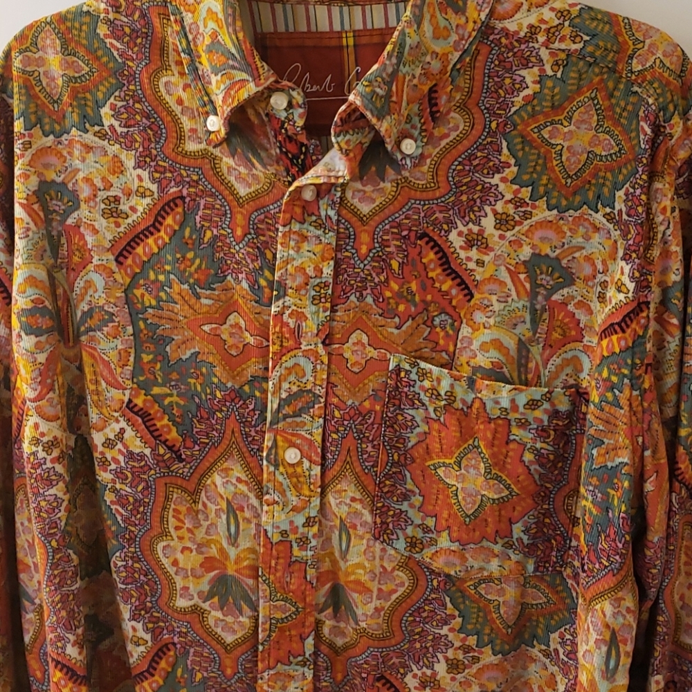 Robert graham colorful corduroy shirt.